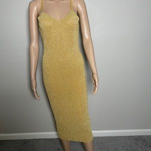 Gold Spaghetti Strap Dress
